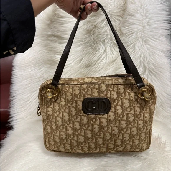 Authentic Dior Tan and Brown Monogram Shoulder Bag - Picture 1 of 16